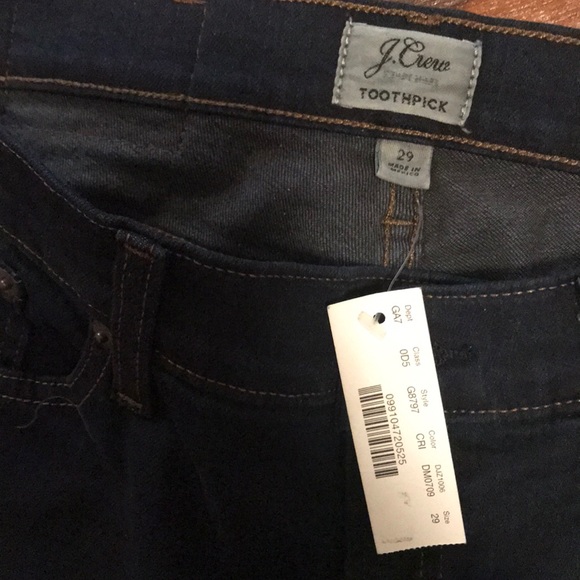 NWT Jcrew toothpick jeans in dark rinse - Picture 2 of 4